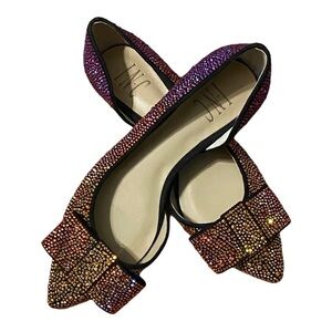 NEW I.N.C. International Concepts pink ombré rhinestone flats, size 6M